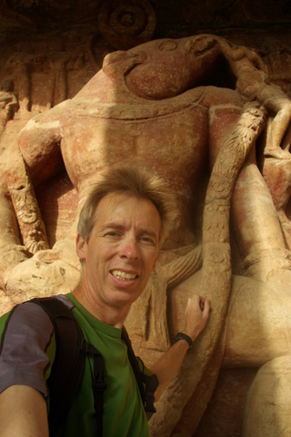 Image of me and statue at Udaigiri